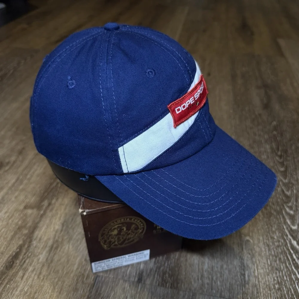 Dope Sport Hat Navy Blue White Red Yacht Sail‎ UK London Look Dad Cap